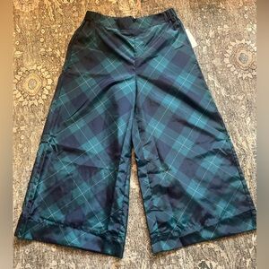 NWT Plaid Wide Leg Crop Pant Small Petite